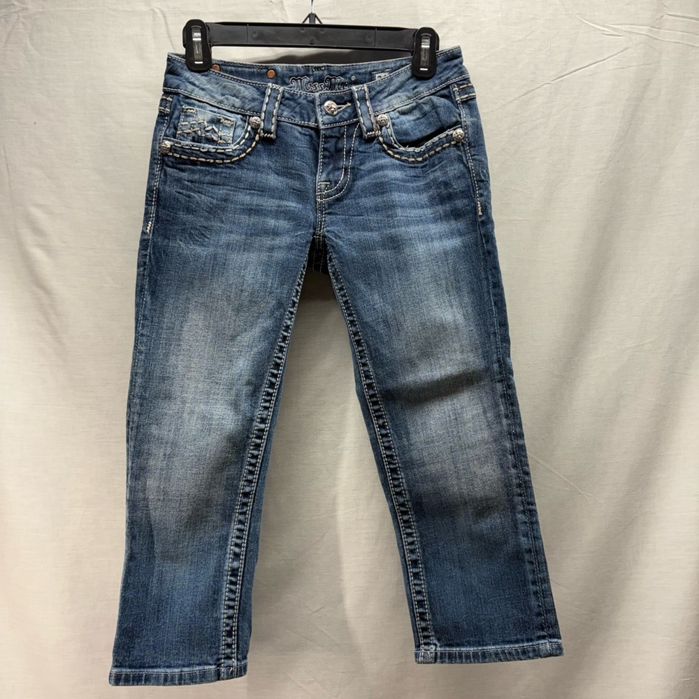 Miss Me Dark Blue Cuffed Jeans